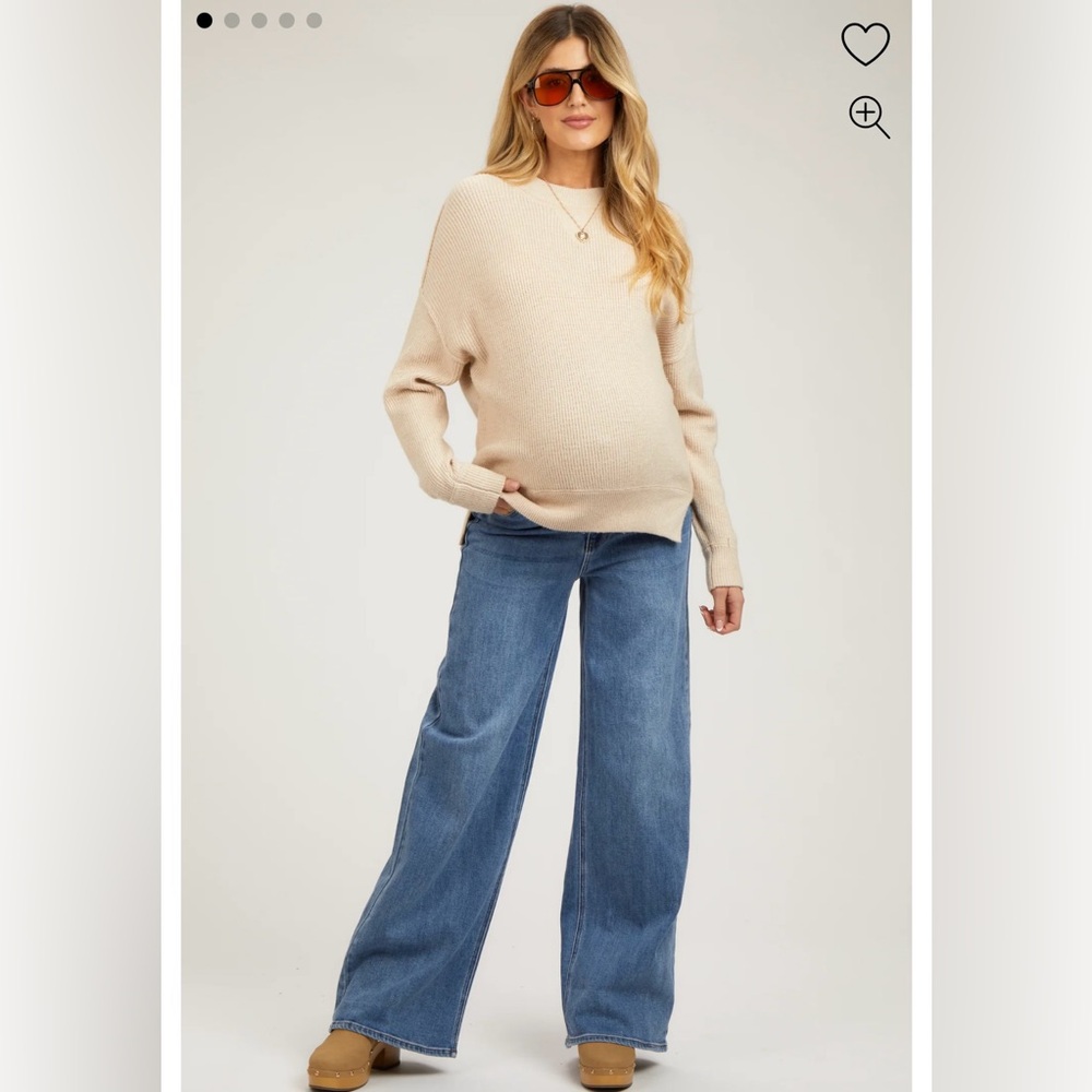 Pinkblush Blue Wide Leg Maternity Jeans New!!